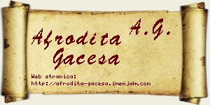 Afrodita Gaćeša vizit kartica